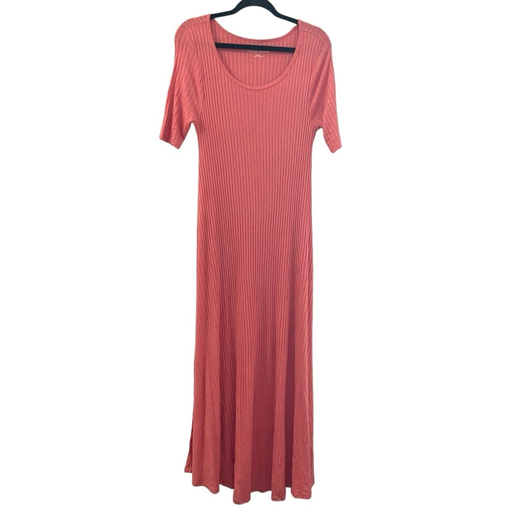 Soft Surroundings Dress Women’s Medium Rose Textured Short Sleeve Santiago